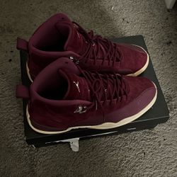 Burgundy Jordan 12s