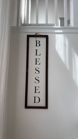Blessed Vertical Farmhouse Wall Sign