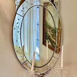 Great Pair Of Venetian Mirrors Antique 