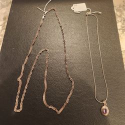2 Sterling Silver Necklaces,  .925 Silver, 19.4 g