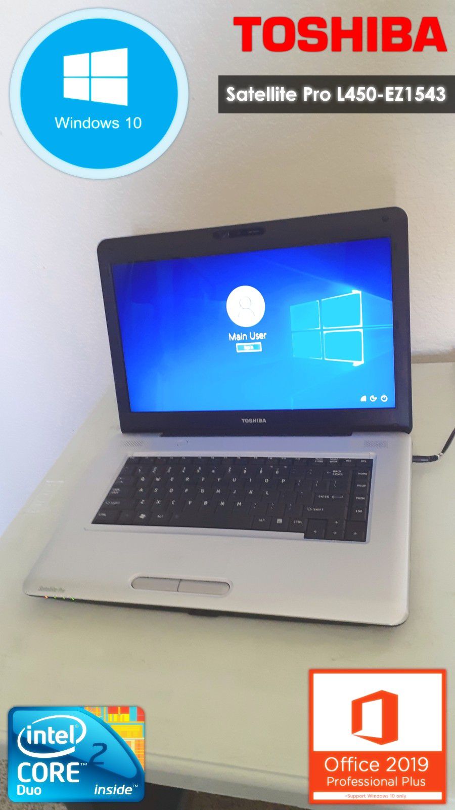 15.6" Toshiba Satellite PC | Laptop Computer | Windows 10 Pro