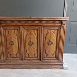 Solid Wood Bar Server with Leaf Extensions