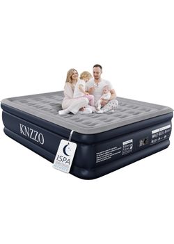 KNZZO Queen Air Mattress with Built in Pump, 18 Inch Inflatable Bed, 800lb