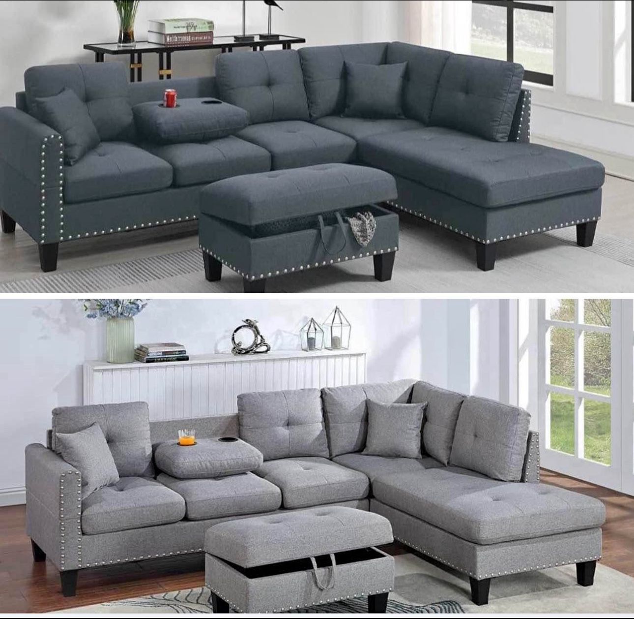 $379 Sectional With Ottoman
