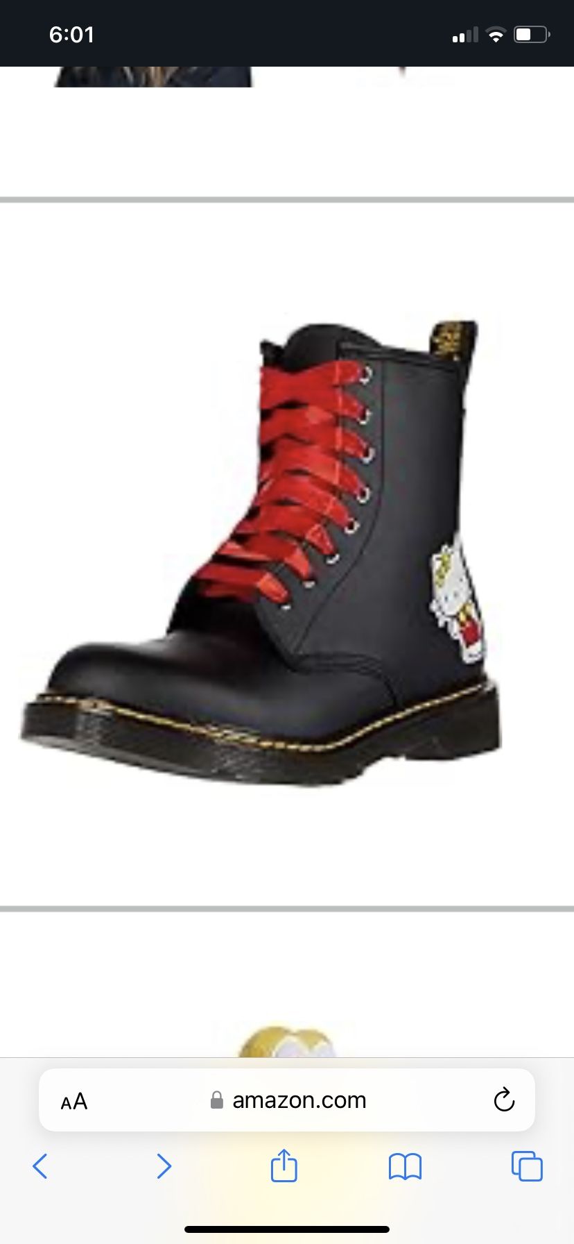 Rare Discontinued Hello Kitty Martins Size 5 Kids Or 7 Womans. See My Page.
