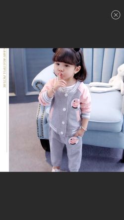 NWT Peppa Pig Gray 2pcs Outfit Set size 3T 5T