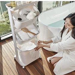 Laundry Basket Bathroom Multi-layer Clothes Storage Basket Household, Simple Kitchen Shelf Fruit Stand