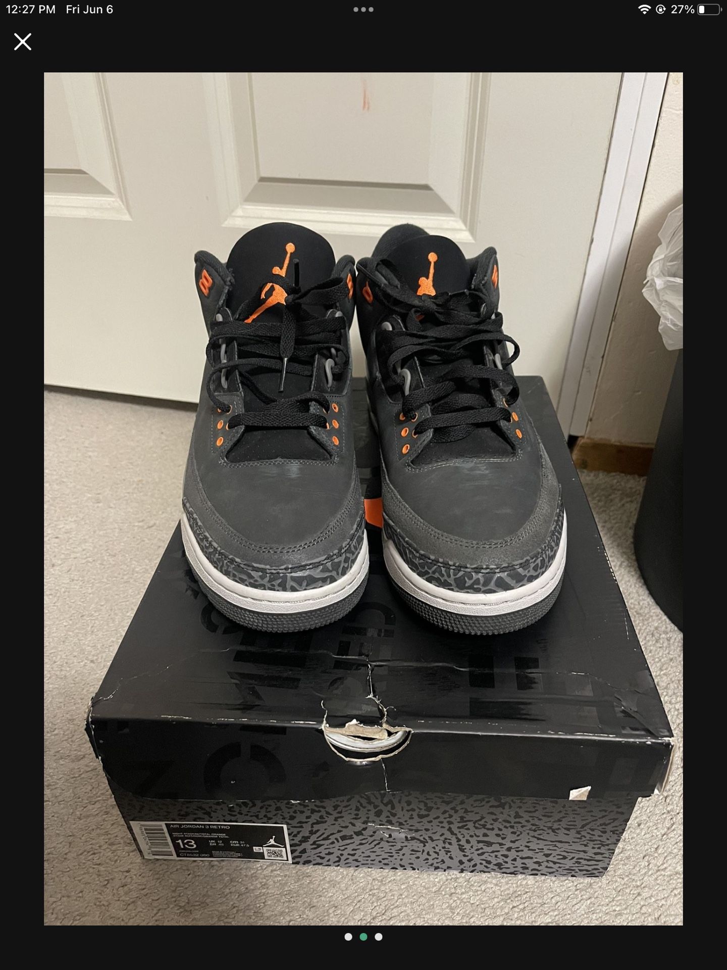 VNDS JORDAN 3 FEAR SIZE 13