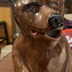 Antique Majolica Bear Pitcher