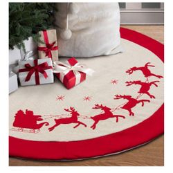 48 Inches Burlap Christmas Tree Skirt