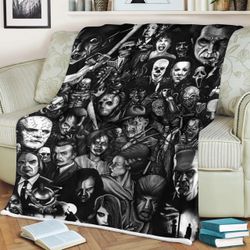 Classic Horror Movie Characters Custom Blanket