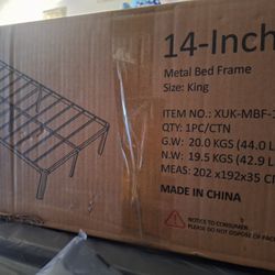 Metal Bed Frame King 14" 