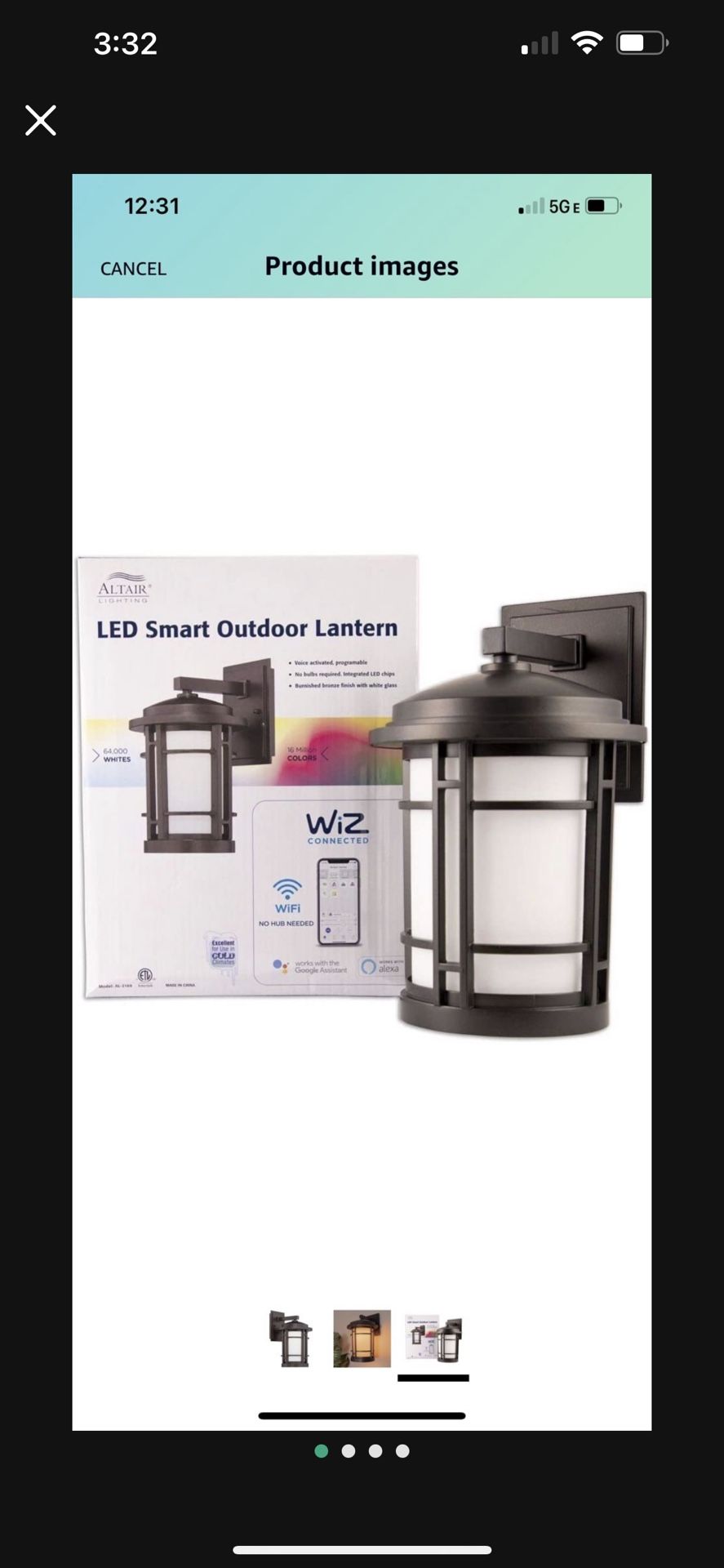 Smart, Color Changing LED Altair Outdoor Wall Lantern, AL-2169