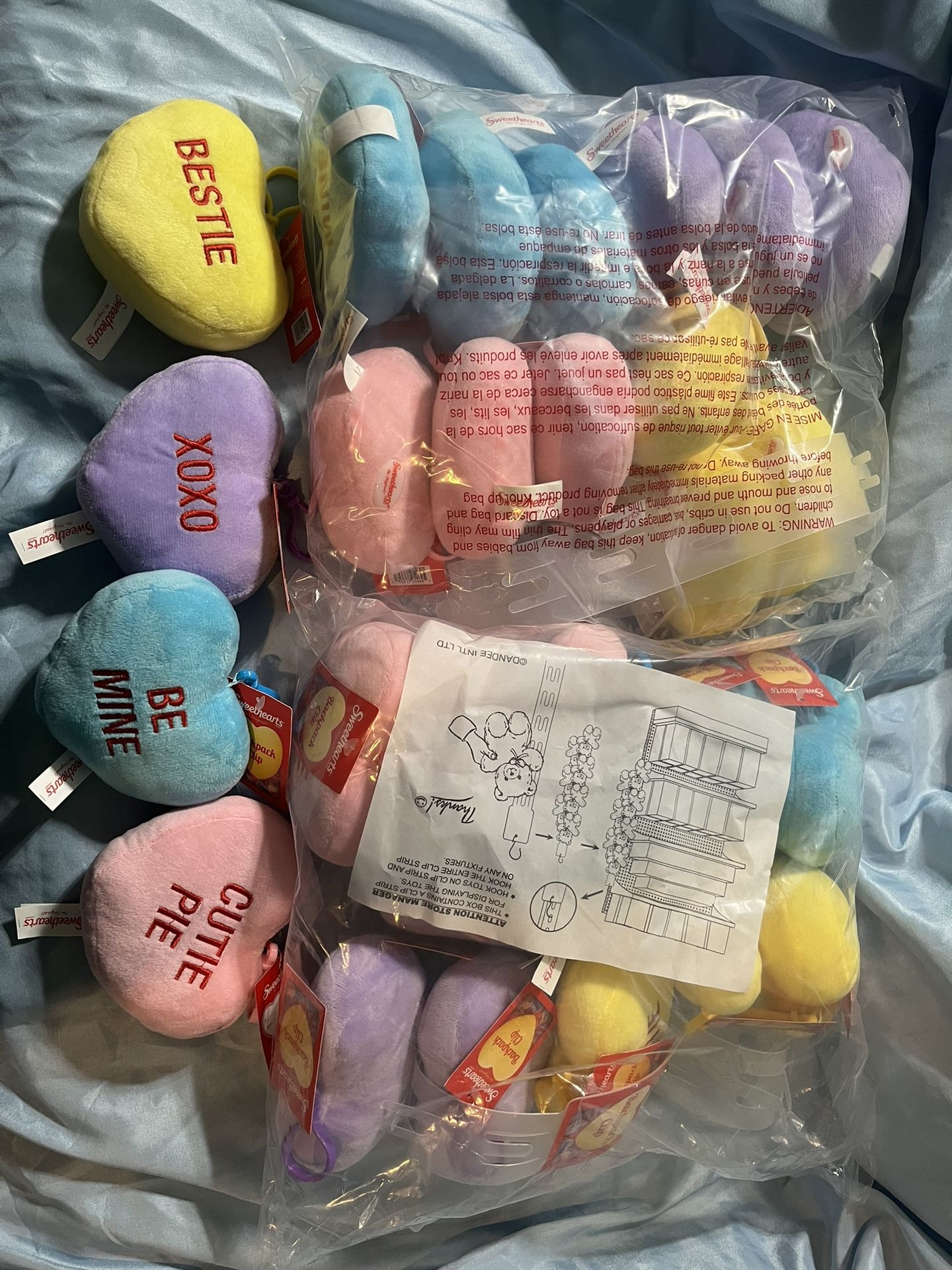 Heart key clips 12 pack cutie pie ,bestie,xoxo be mine 10 New