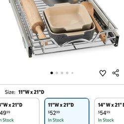 HOLDN’ STORAGE Pull Out Cabinet Organizer, Heavy Duty Caddy w/Lifetime Limited Warranty -11”W x 21”D - Requires At Least 12-1/4” Cabinet Opening, Stee