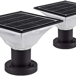 Solar Post Cap Lights Outdoor,Dusk to Dawn Auto On/Off Solar Powered Post Lights Fits Most Posts (2 Pack)