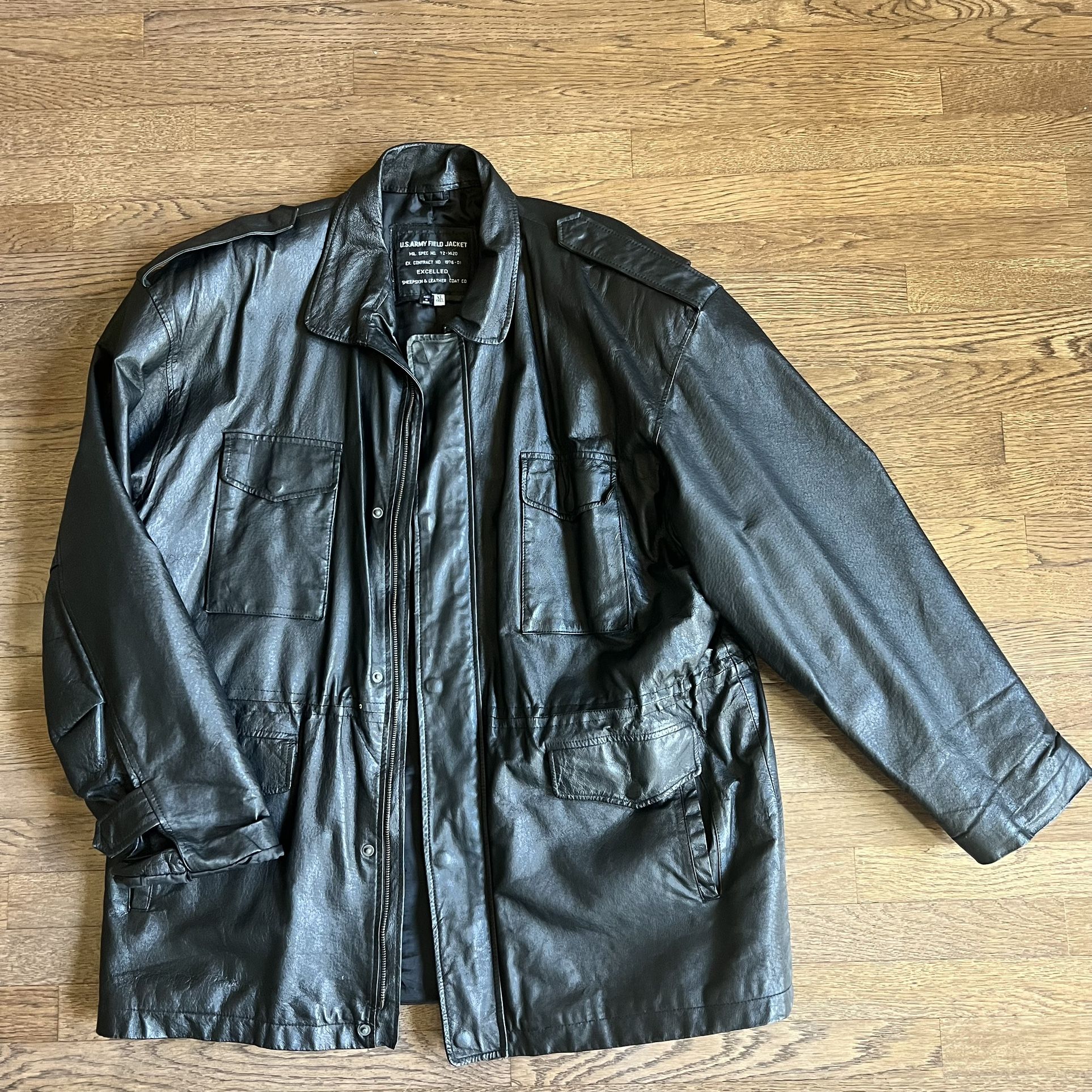 Vintage Leather Military Jacket