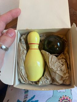 Bowling pin and ball salt and pepper shaker