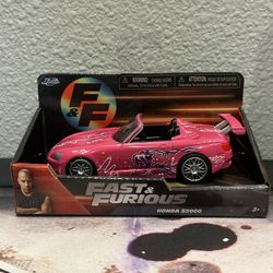 Jada Fast & Furious Honda S2000 Pink Diecast Car Toy 1:32 scale