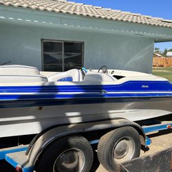 Sanger Bubble Deck Boat, Blue And White, 19ft