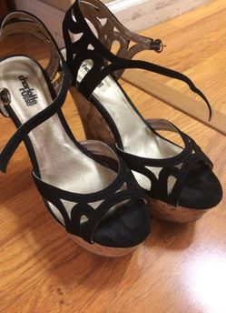 Charlotte russé black wedges size 8