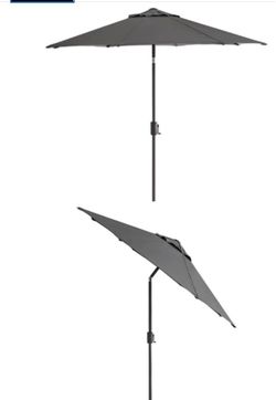 Gray Outdoor Patio Umbrella with Tilt