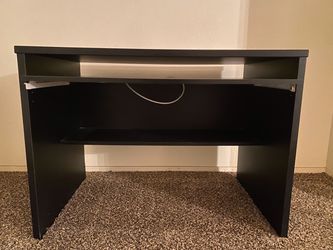 Black Computer Desk with Keyboard Tray