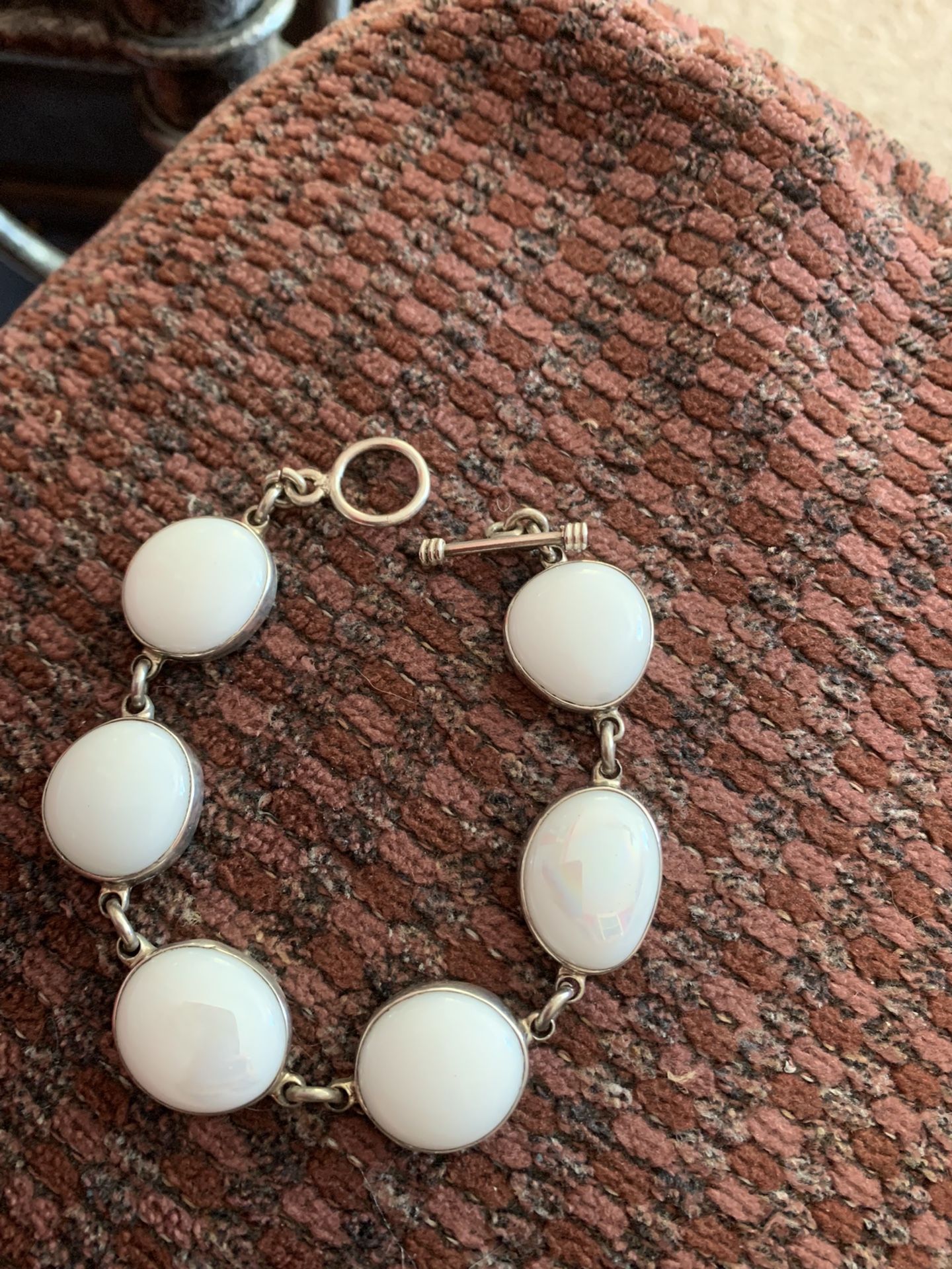 Heavy Moonstone & Sterling Bracelet