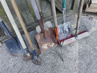 8 assorted lawn and garden tools