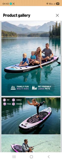 10'6''x32' Super Wide Inflatable Paddle Board, 550lb Capacity Premium Stable SUP Board for 2+1 People/Family w/100L Backpack, Dual-Action Pump, Safety
