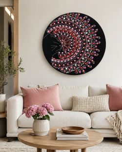 Cat mandala dotting canvas