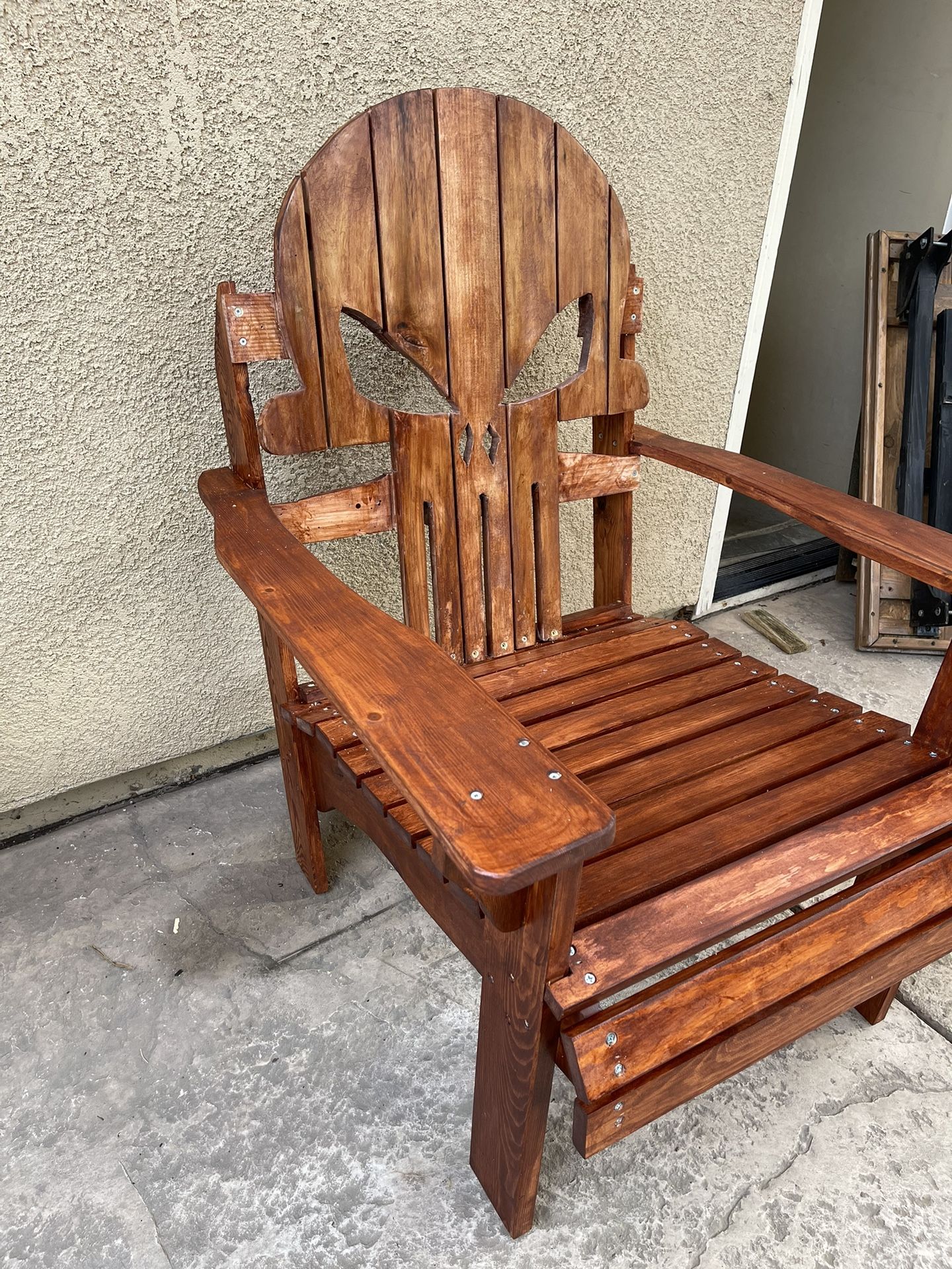 Handcrafted Punisher Skull Adirondack Chair
