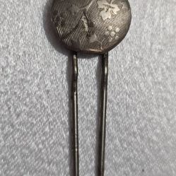 Antique Doily Silver Metal Pin 1800s 1.5"