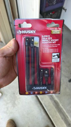 Husky 1/4in impact socket adapter set