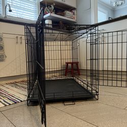 Metal Pet Crate W/ Front And Side Doors