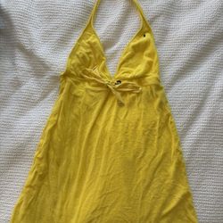 Ralph Lauren Terry Empire-Waist Halter Cover-Up Dress