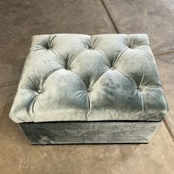 Velvet Storage Ottoman With Acrylic Legs 