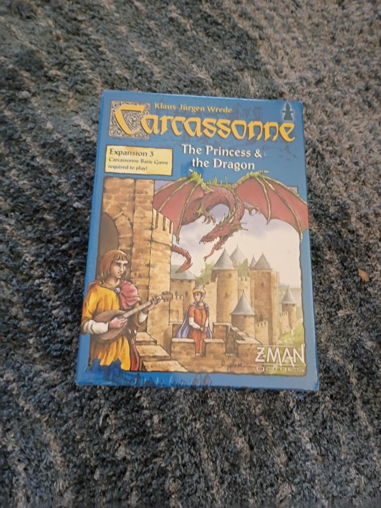 Carcassonne Princess  & The Dragon Expansion Game Sealed 