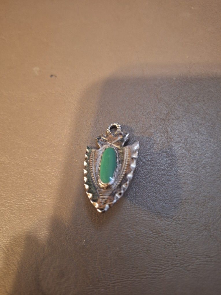 Green Turquoise "Faux" Arrowhead Tie Tac
