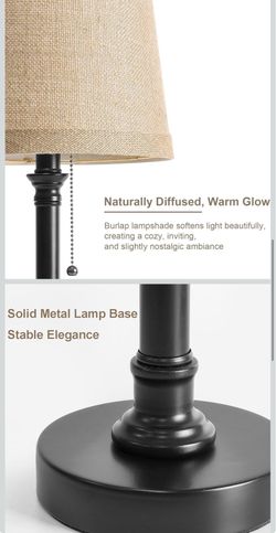 Rustic Farmhouse Table Lamps – 19.5” Tall