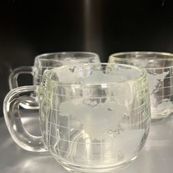 Nestle 70’s Vintage World Glass Cups - Set of 4
