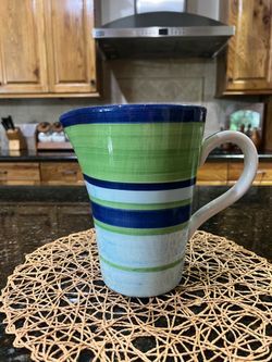 Green and Blue Ceramic Pitcher