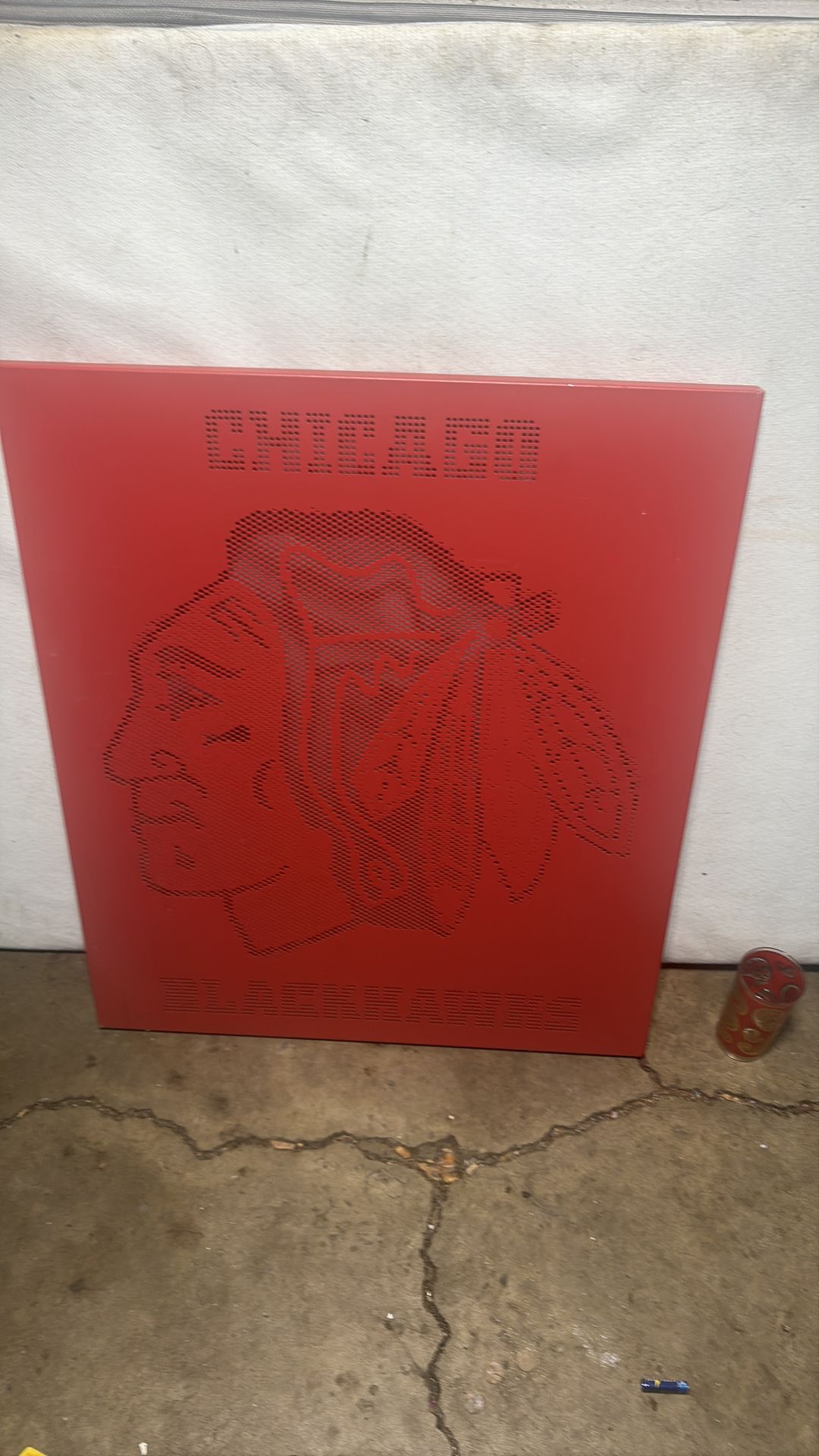 Black hawks metal post