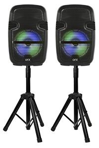 2 x 8 INCH PORTABLE SPEAKERS WITH STANDS MSRP $199.99