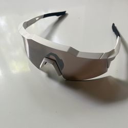 100% SPEEDCRAFT SL Sport Performance Baseball And Cycling Sunglasses (Matte White - HiPER Silver Mirror Lens) Cycling Sunglasses 