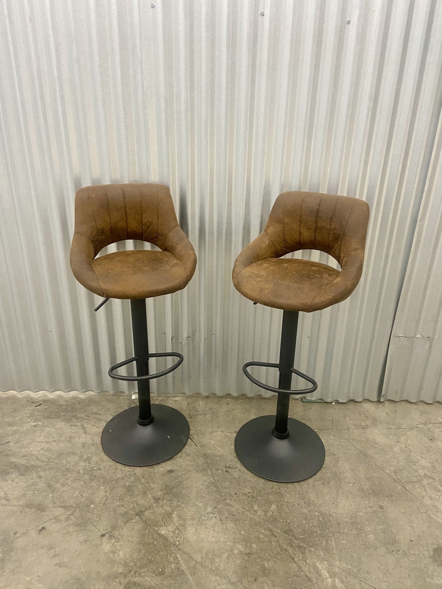 FOR SALE: Two Modern Brown Bar Stools