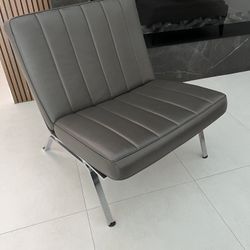 Grey leather chairs