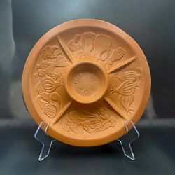 vintage 1980s Gourmet Topf terracotta chip and dip platter