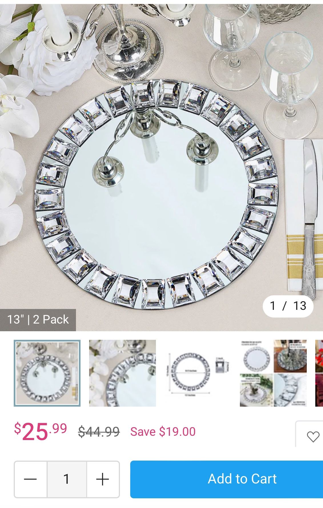 Bling Table Plate Chargers