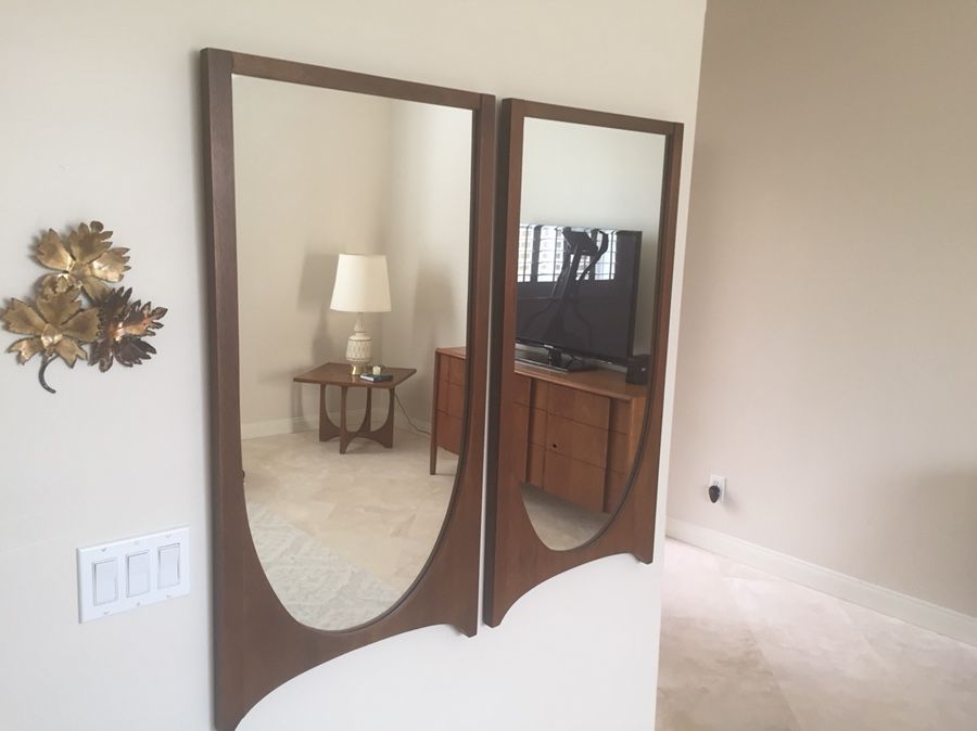 Broyhill Brasilia Pair Mirrors. Complete your Brasilia bedroom set today with these beautiful timeless mirrors. (MIRRORS ONLY) Mid Century Modern